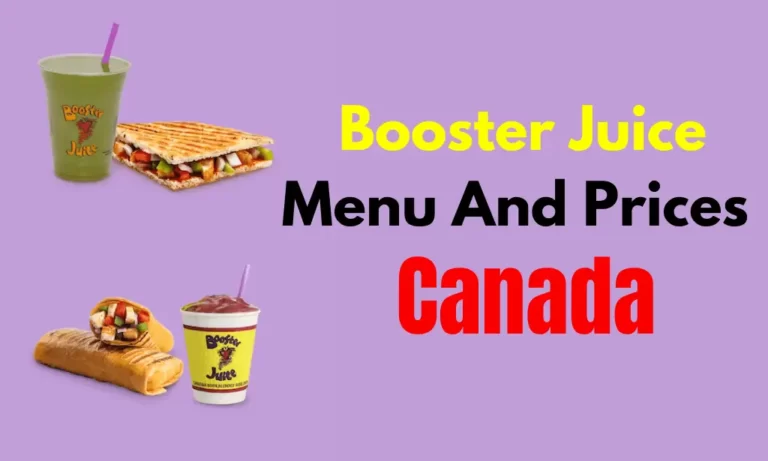 Booster Juice Menu and prices in Canada