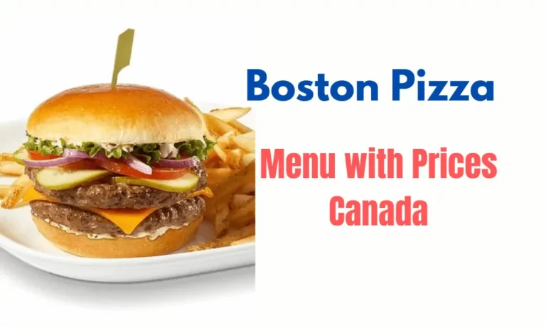 Boston Pizza Menu with Prices in Canada