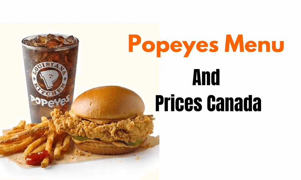 Popeyes Menu with Prices in Canada