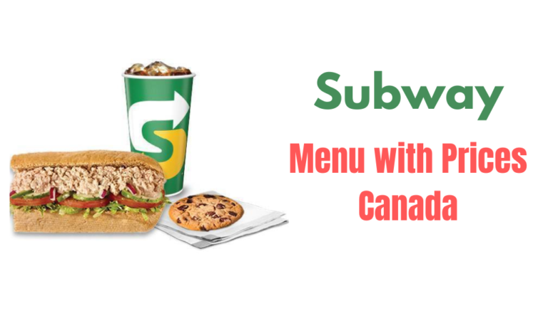 Subway Menu with Prices in Canada