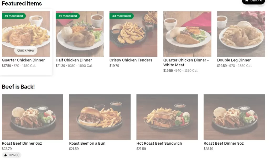 Updated Swiss Chalet Menu with Prices in Canada