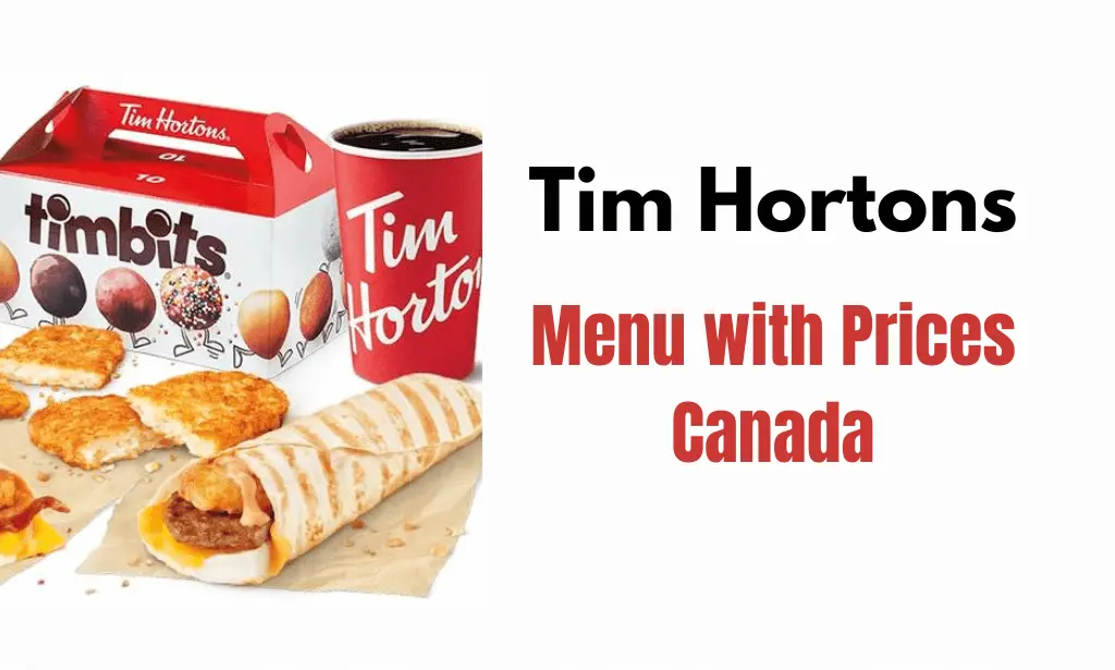Tim Hortons Menu with Prices in Canada