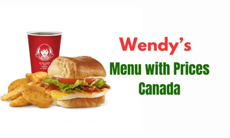 Wendy's menu with prices in Canada