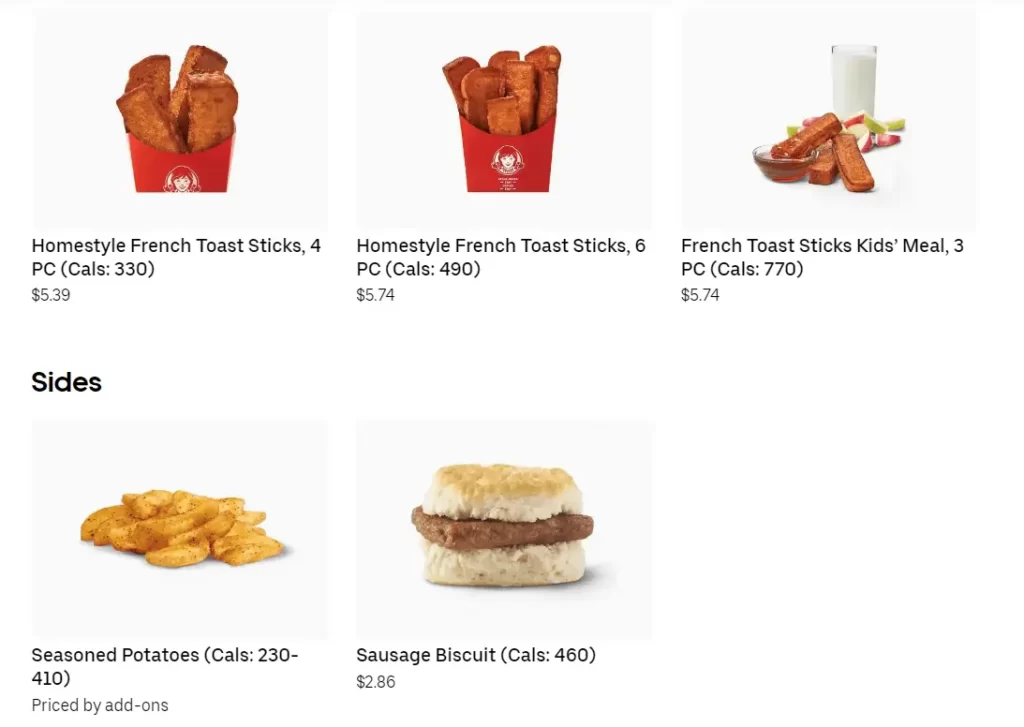 Updated Wendy's Breakfast Menu with Prices in Canada
